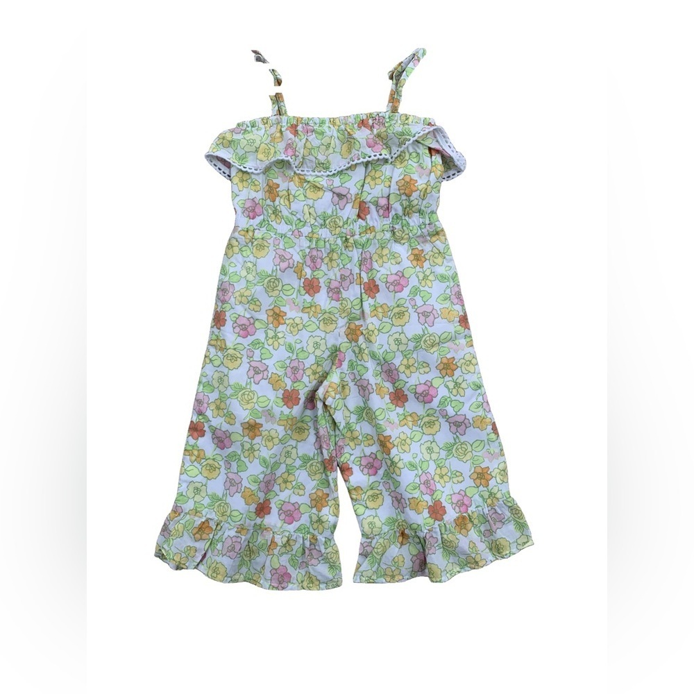 Janie and Jack NWT Size 4 Ruffle Floral Jumpsuit - Picture 2 of 7